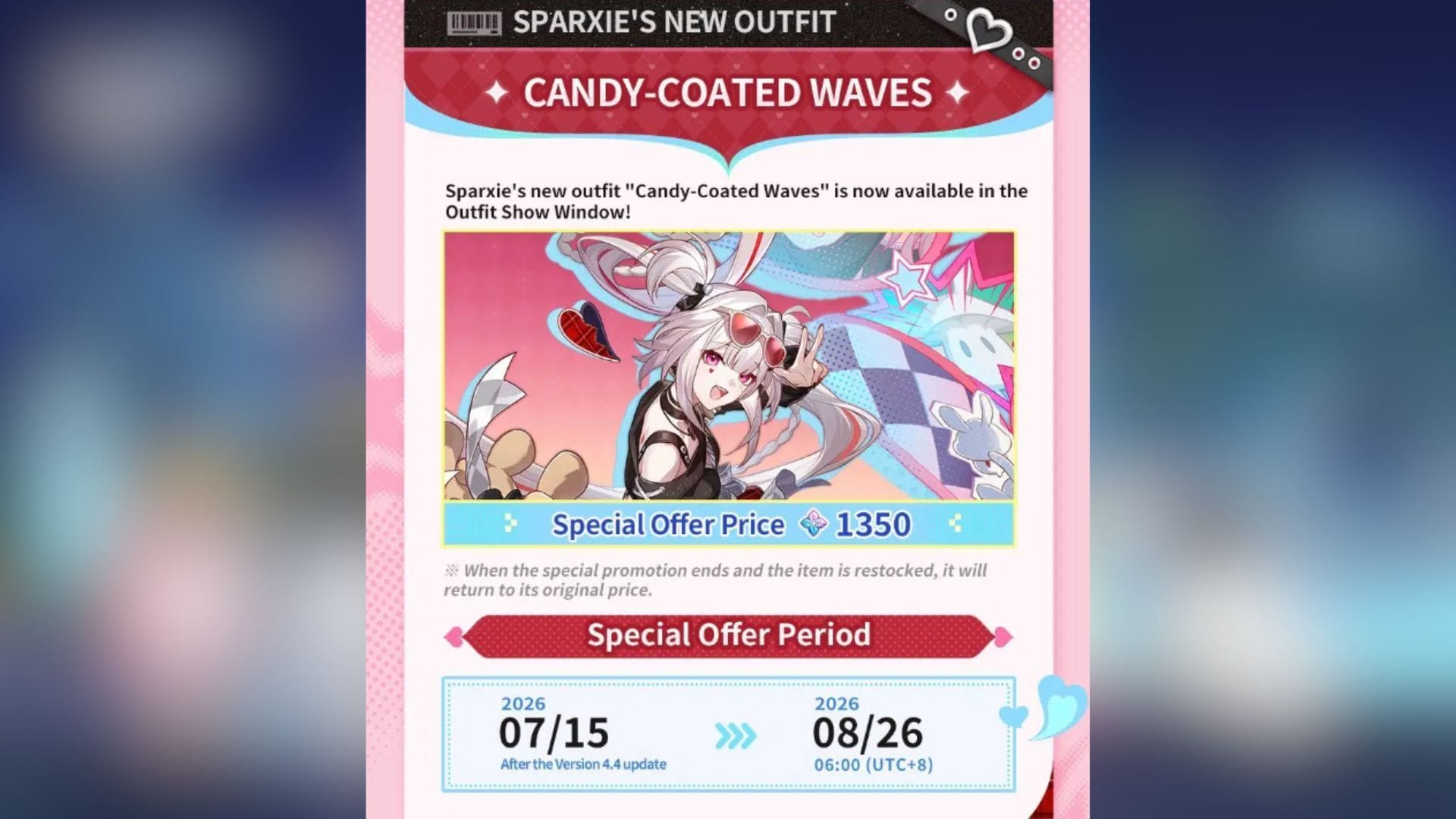 Candy-Coated Waves estará disponível junto com a versão 4.4 (imagem via HoYoverse)
