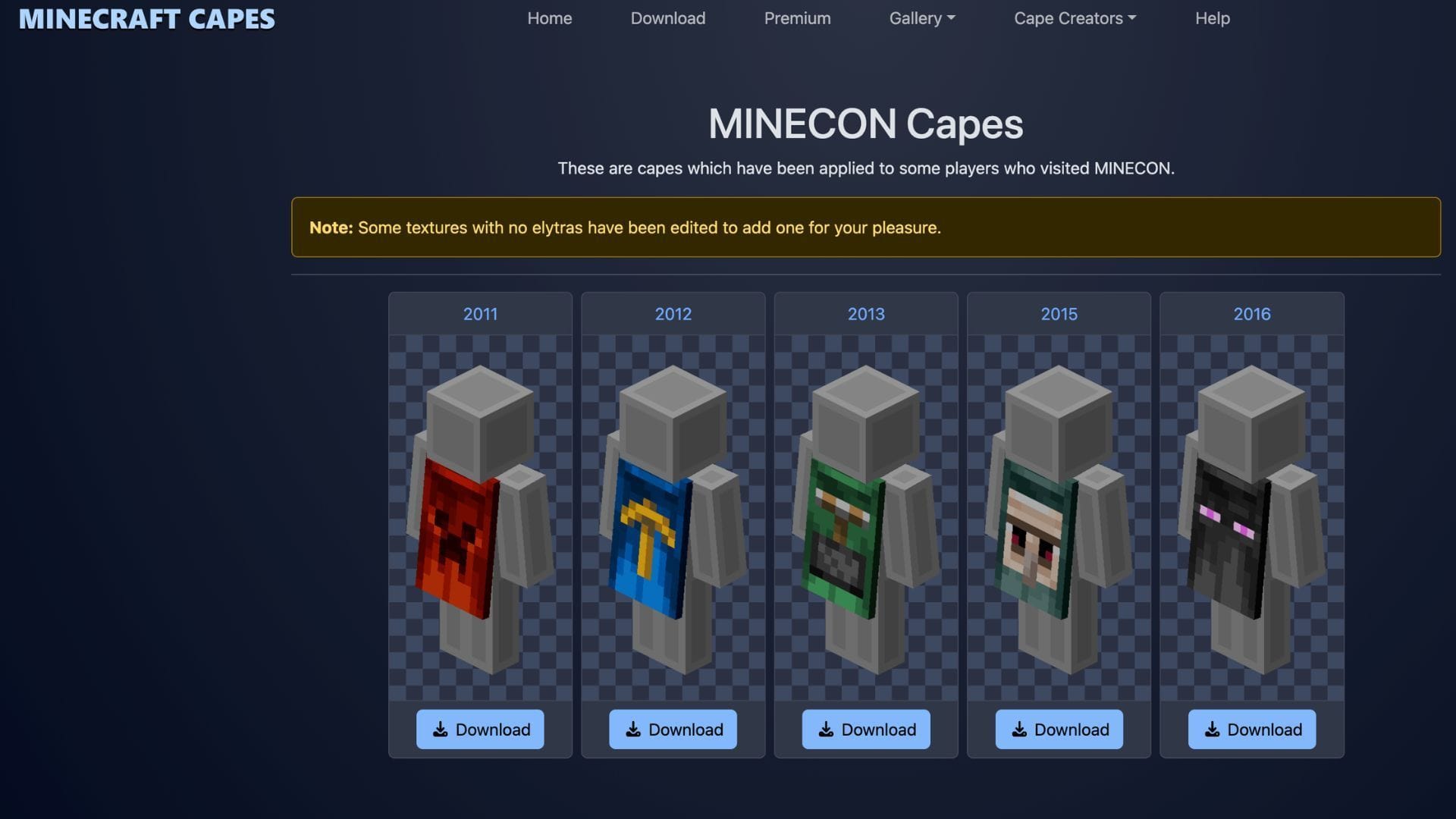 Existem muitos sites que permitem adicionar capas personalizadas no lado do servidor (Imagem via Minecraftcapes)