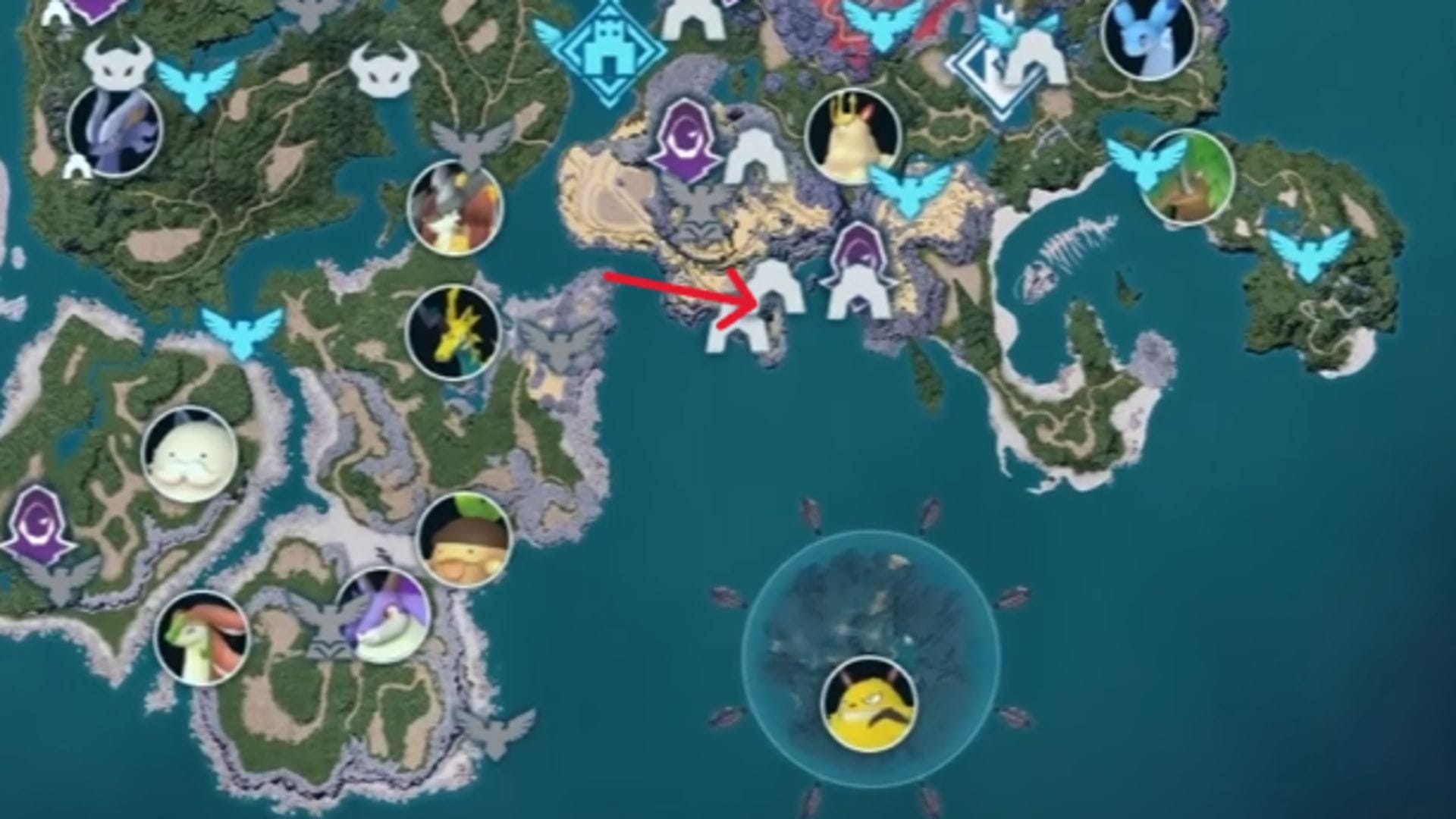 Coordinate (10, -526) has one of the best early game base locations (Image via PocketPair, Inc. || YouTube/@ZexterZex)