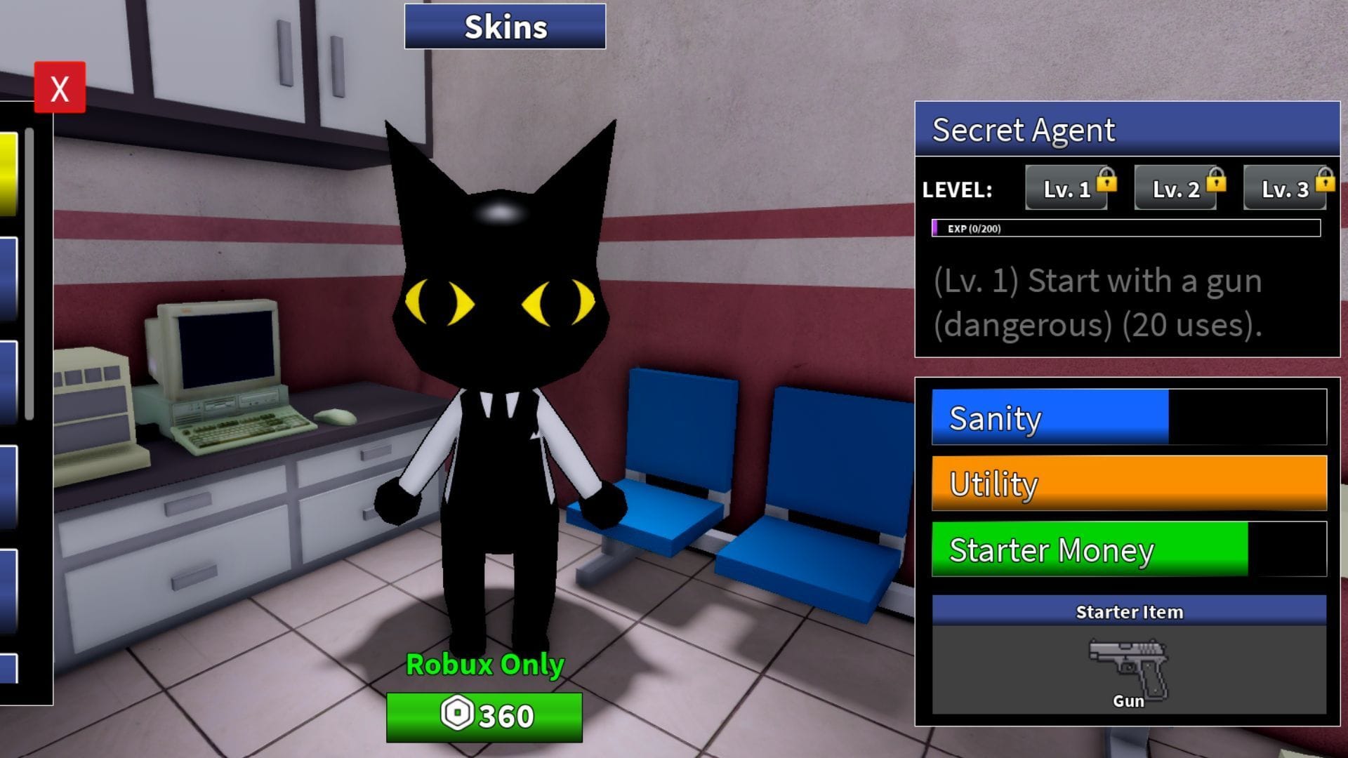 A interface das aulas (imagem via Roblox)