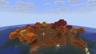 A small dappled forest island is a great place to build your lavish hut (Image via Mojang Studios || Reddit/@Miserable-Gur1752)