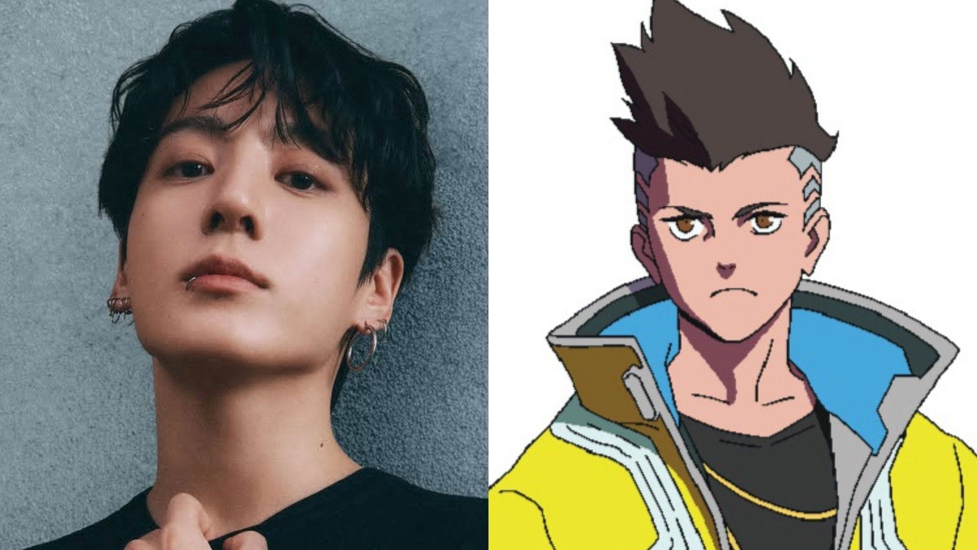 "He's such a nerd" - Fans react as BTS' Jungkook's London Day 1 look sparks viral comparisons to David Martinez from Cyberpunk: Edgerunners