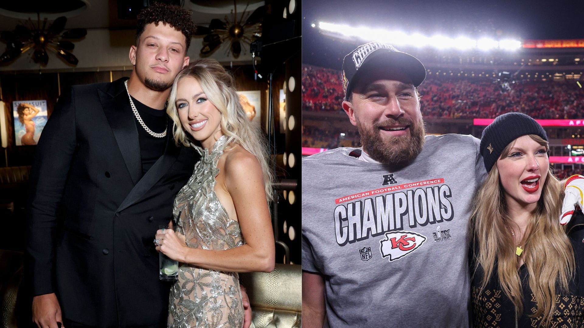 "Patrick Mahomes' wife Brittany glams up in blue gown for Taylor Swift-Travis Kelce wedding as Chiefs QB drops adorable couple snaps