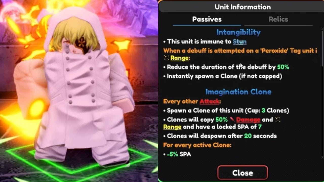 Visionary (Unrivaled) passives (Image via Roblox)