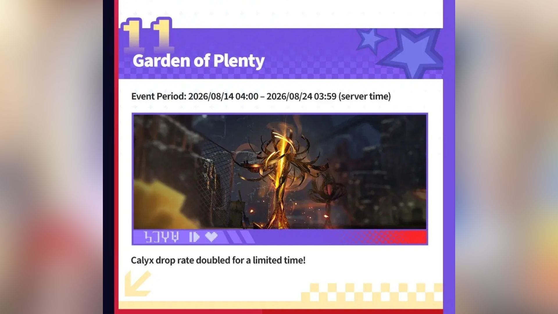 Garden of Plenty event details (Image via HoYoverse)