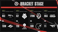 Aqui estão os confrontos iniciais do MSI 2026 Knockout Stage (imagem via LoL Esports)