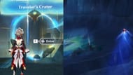 Use o trânsito para ir para a Cratera do Viajante (Imagem via Sportskeeda Gaming/HoYoverse)