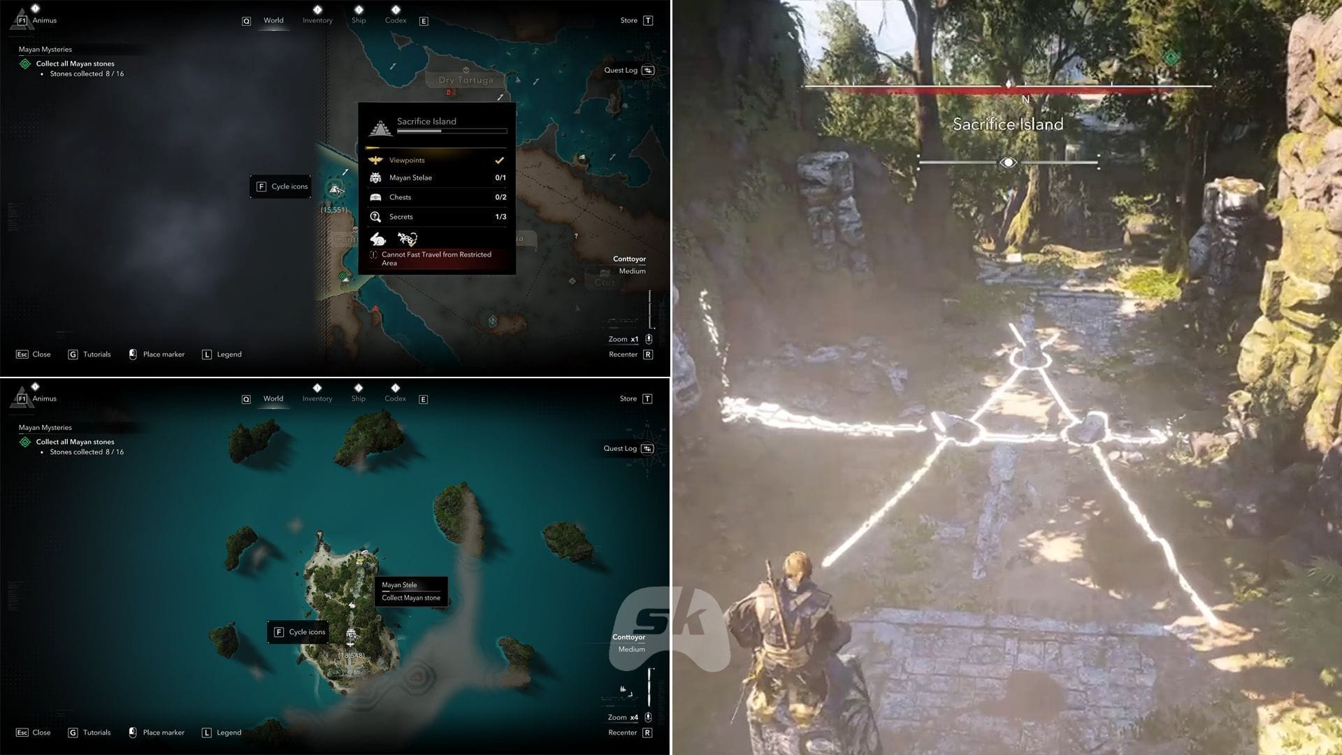 Sacrifice Island Mayan stelae solution (Image via Sportskeeda Gaming || Ubisoft)