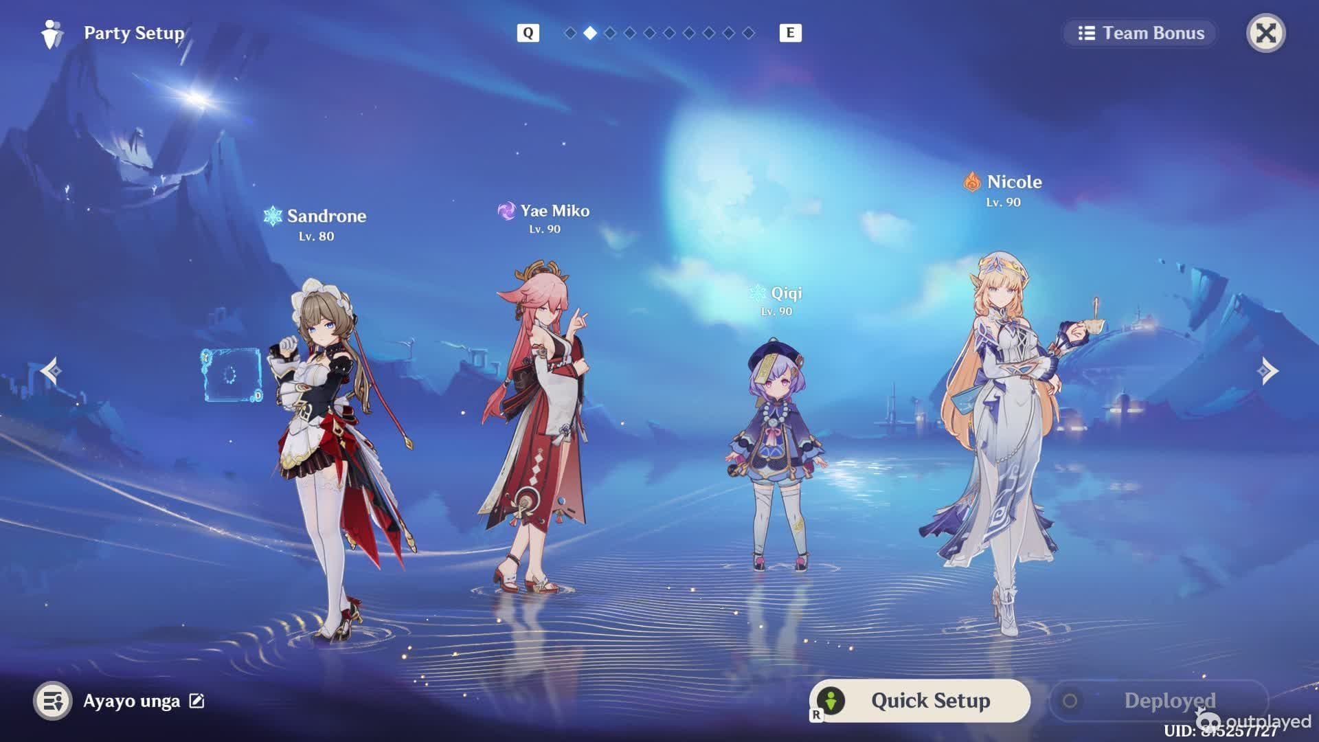 Equipe (imagem via HoYoverse)