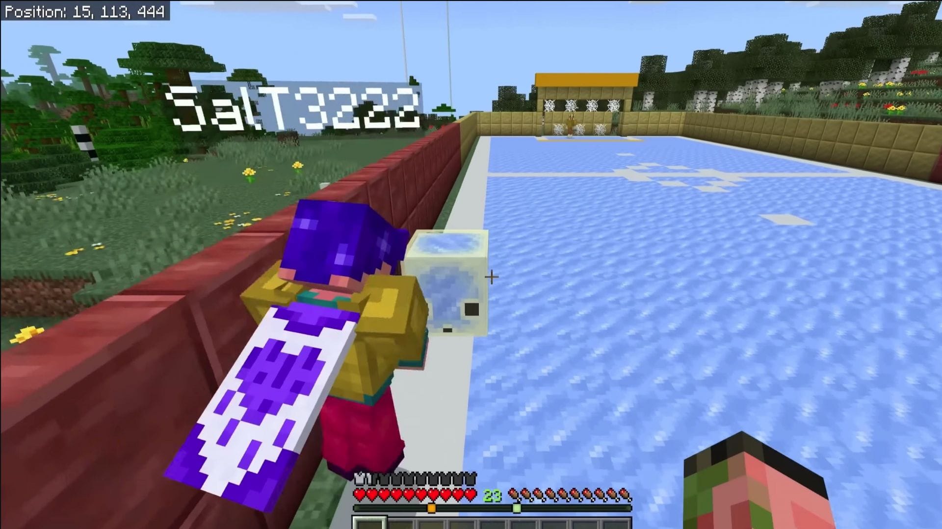 A hockey stadium is a great way to use the new items in the update (Image via Mojang Studios || YouTube/@silentwisperer)