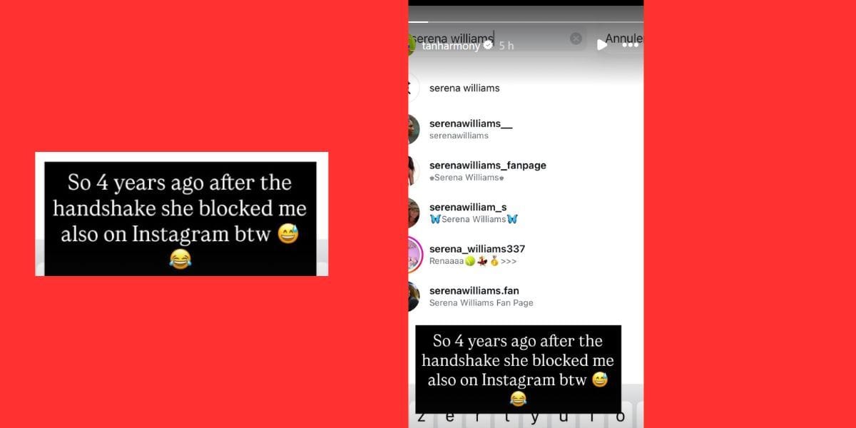 Captura de tela do Instagram de Harmony Tan
