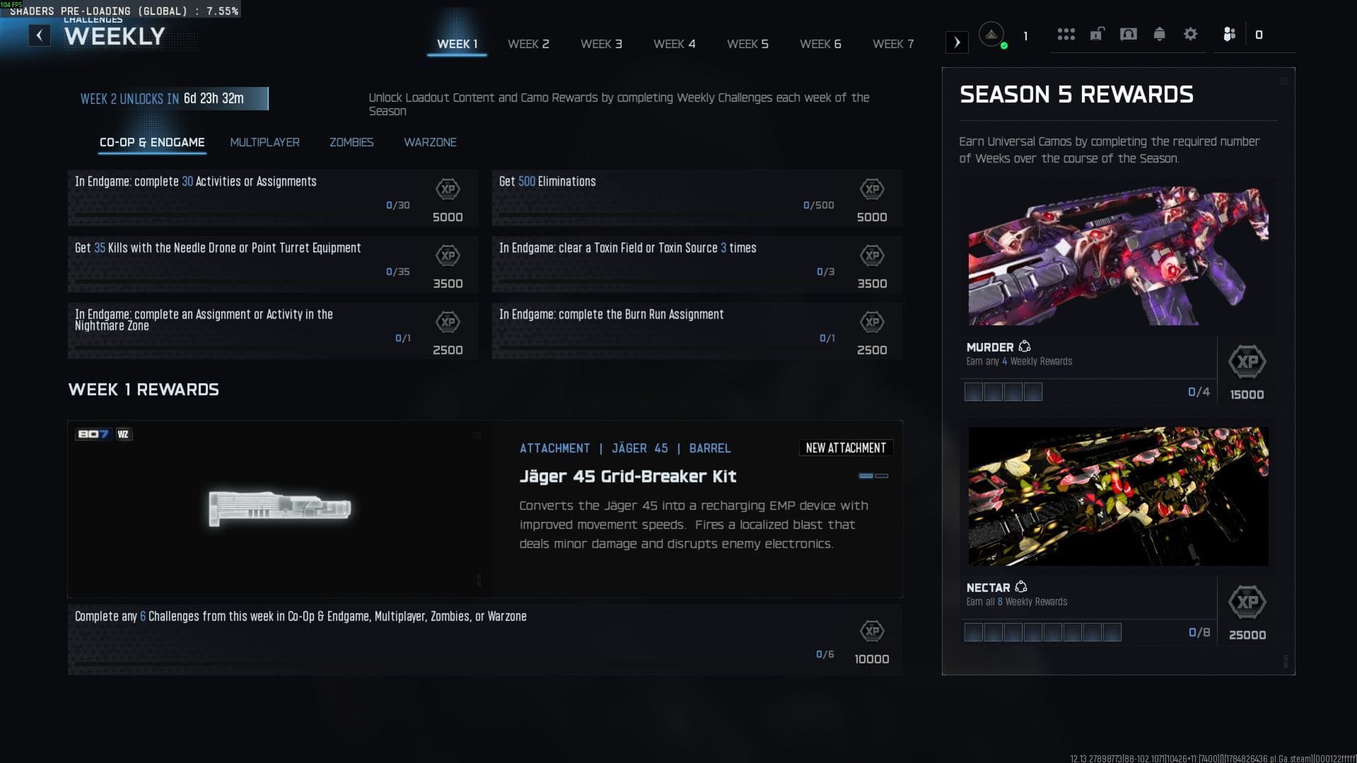 Endgame challenges for Week 1 (Image via Activision)