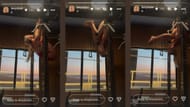 Paul Skenes' girlfriend, Olivia Dunne, flexes gymnastic moves from the Baywatch set in a red swimsuit on IG story