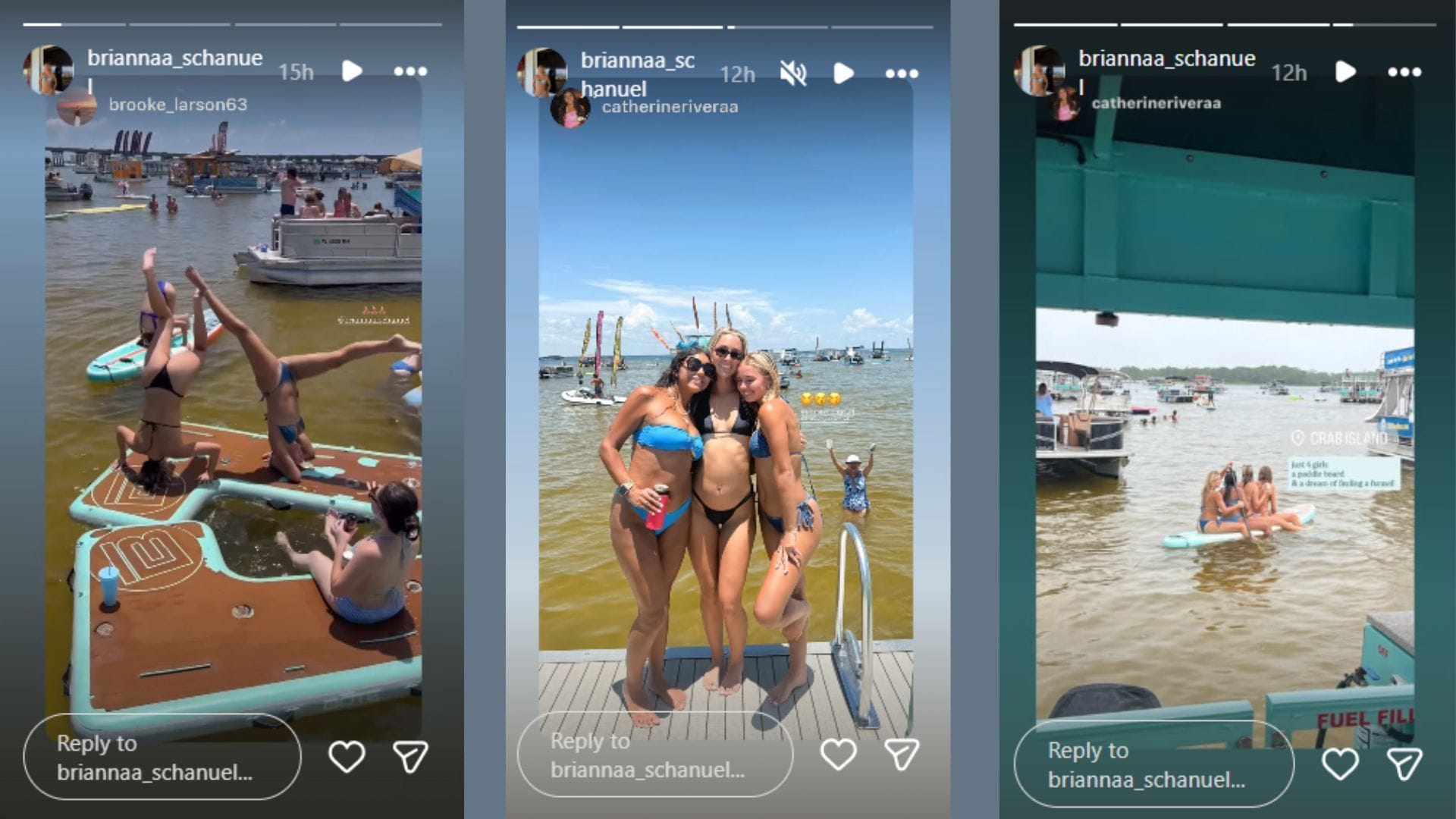 Nolan Schanuel's sister Brianna shared a series of IG stories donning a black bikini