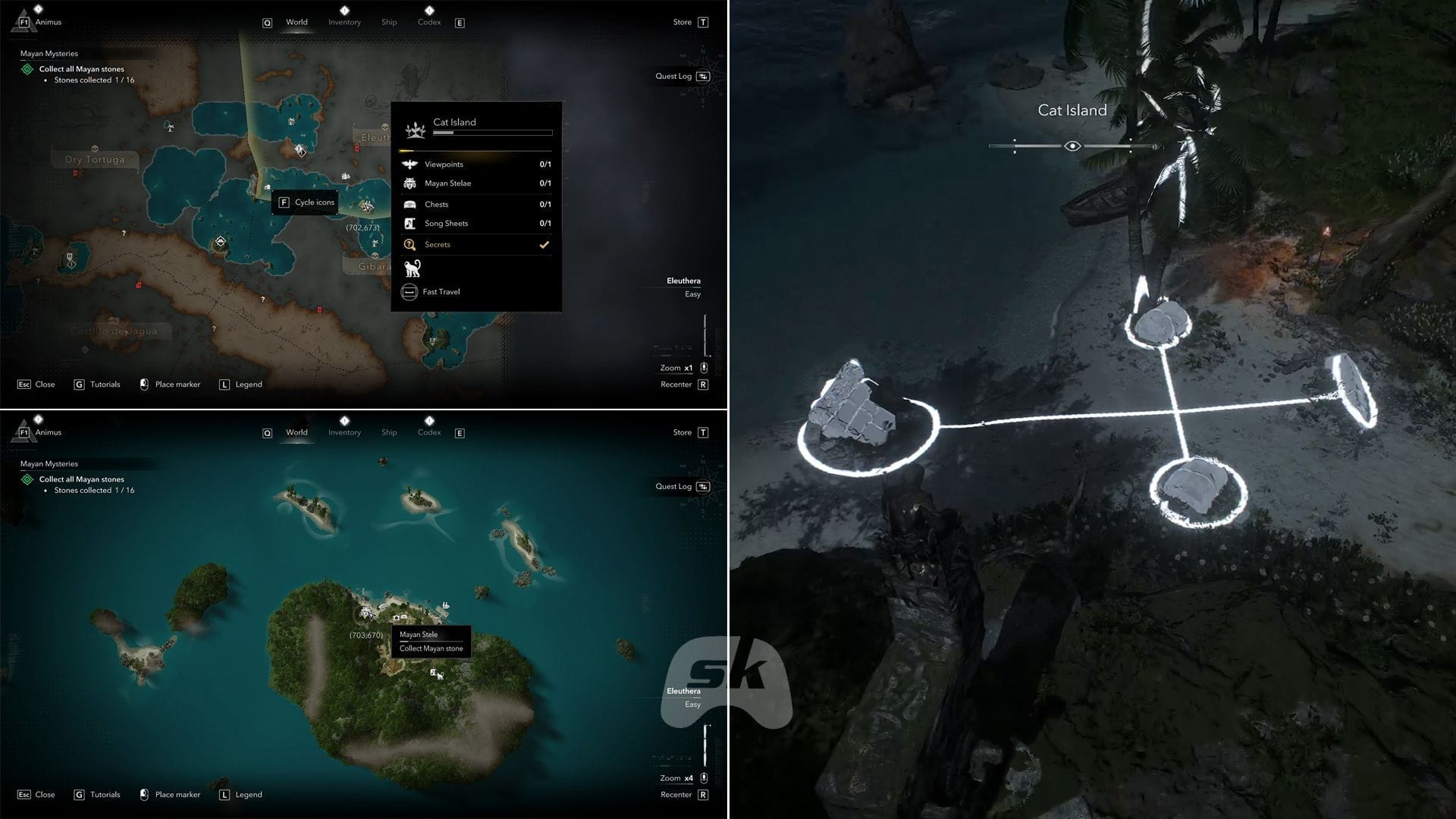 Cat Island Mayan stelae solution (Image via Sportskeeda Gaming || Ubisoft)