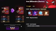 All items required for evolving Iron Billionaire (Image via Roblox)