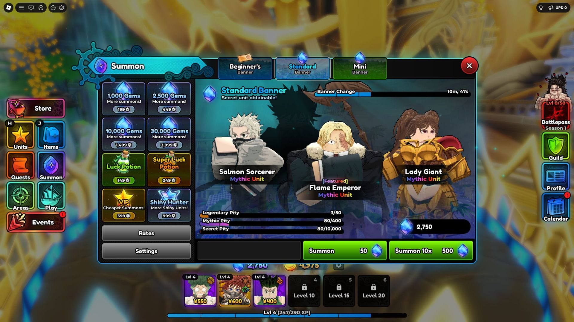Lady Giant is a summonable unit (Image via Roblox)