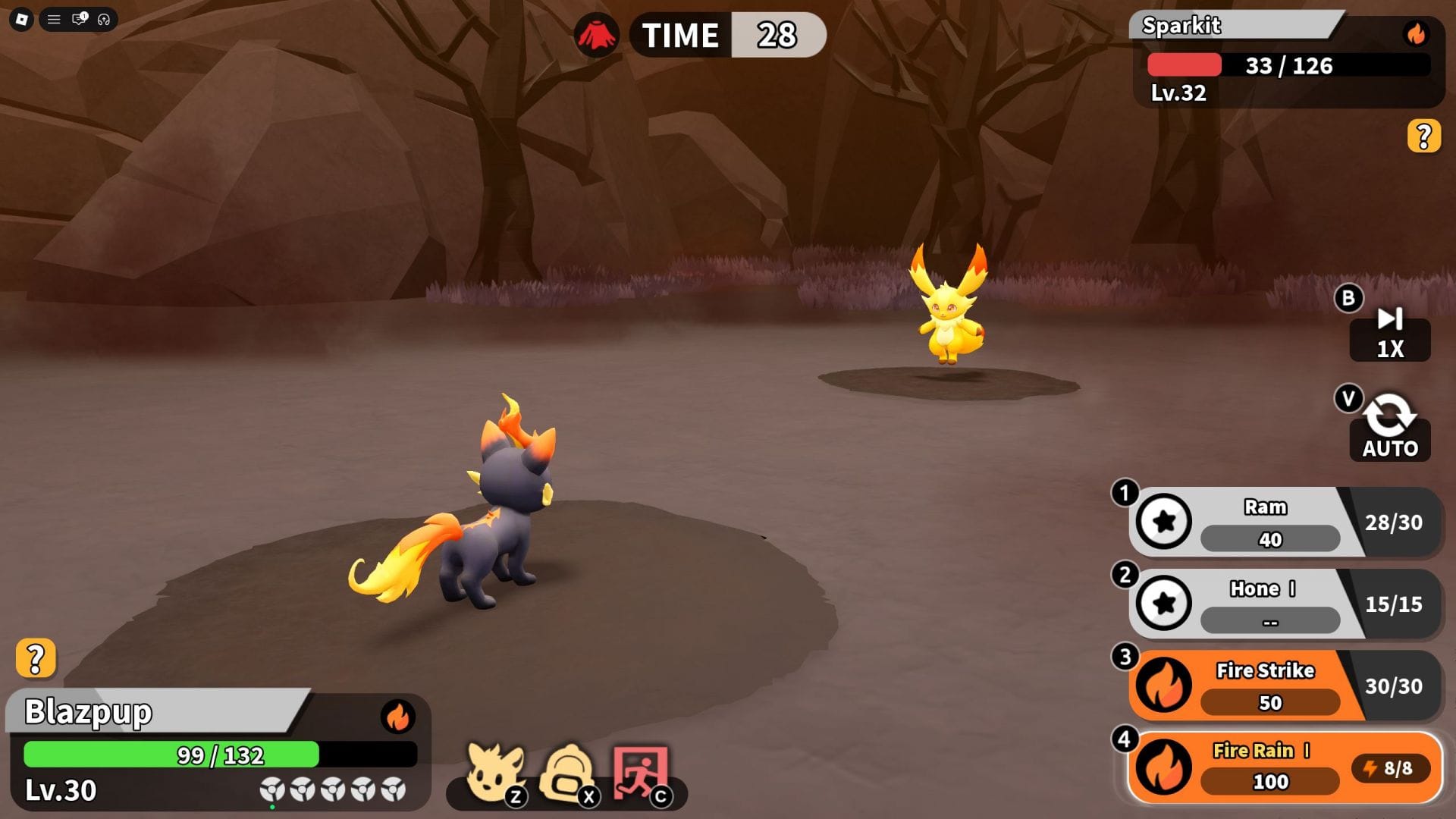 Monstros podem ser usados em batalha para derrotar ou capturar outros monstros (Imagem via Roblox)