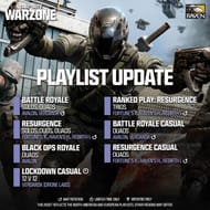 Playlist in Warzone Season 5 patch notes (Image via Activision)