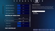 Tweak Zone settings can be found in Controller options (Image via Epic Games || YouTube/@HJDoogan)
