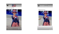 Tom Brady e Sophie Cunningham compartilham o meme apontador para comemorar o 4 de julho (Fonte: IG)