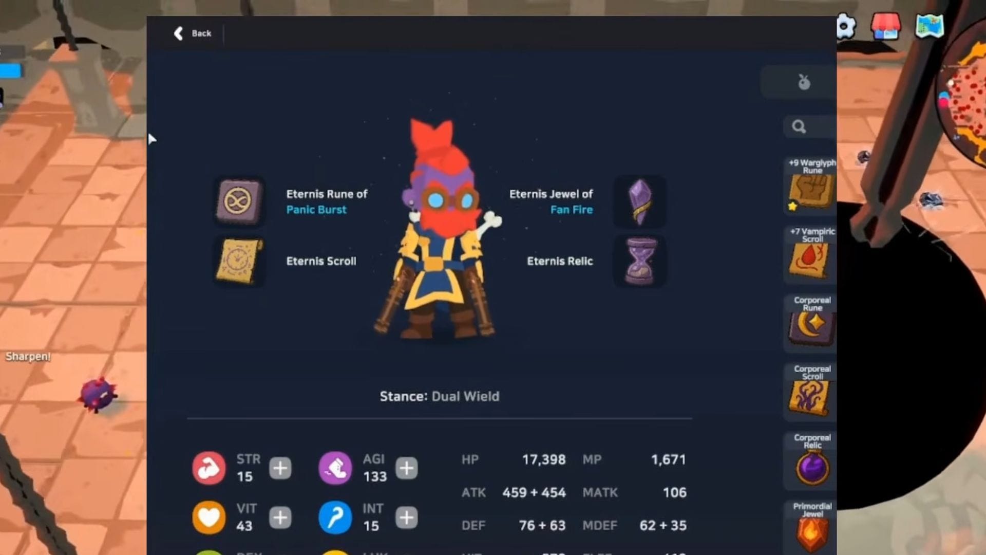 Equipping the Eternis Artifact Set (Image via Baikun Interactive || YouTube/@vasDcrak)