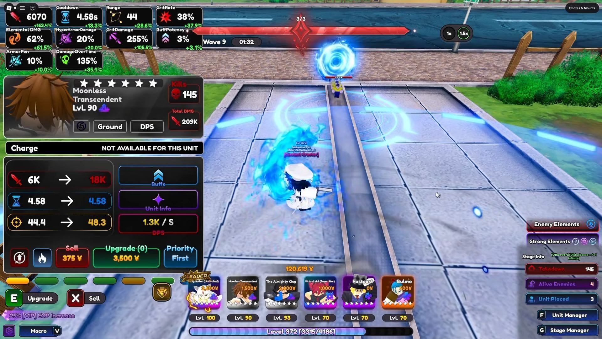 Moonless Sky using an ability in Universal Tower Defense Z