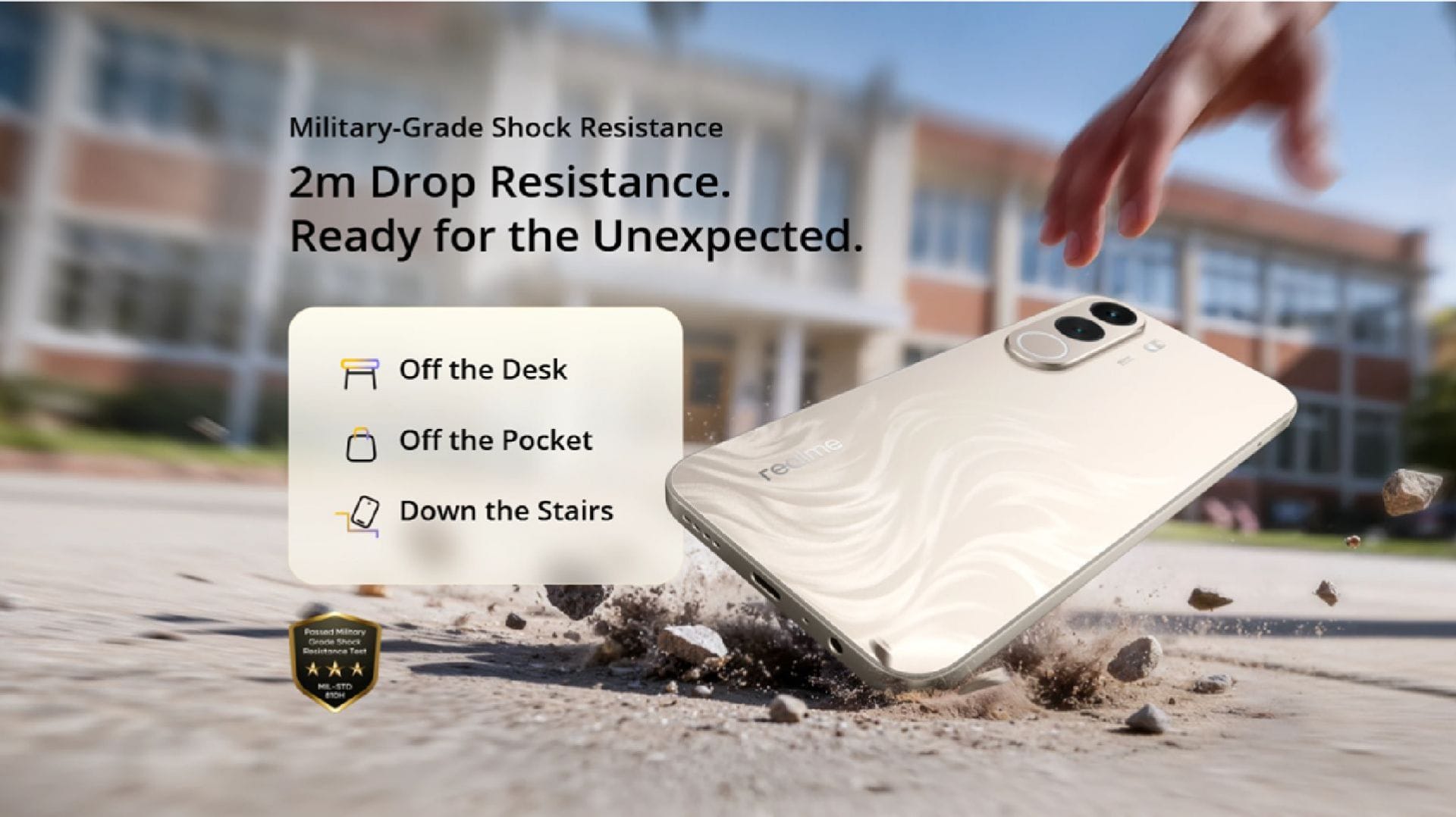 The Realme phone has undergone multiple durability tests (Image via Realme)