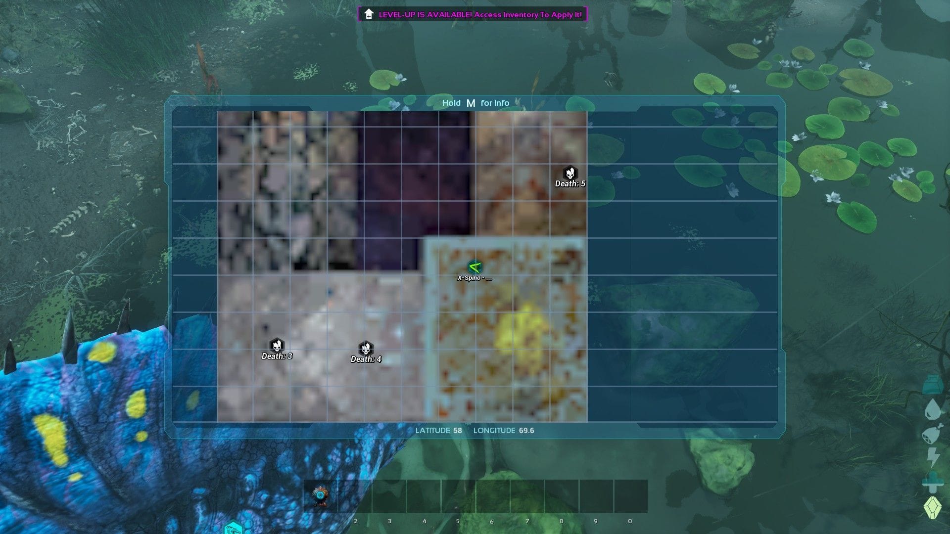 Localização do X-Spino em Bog (imagem via Studio Wildcard)