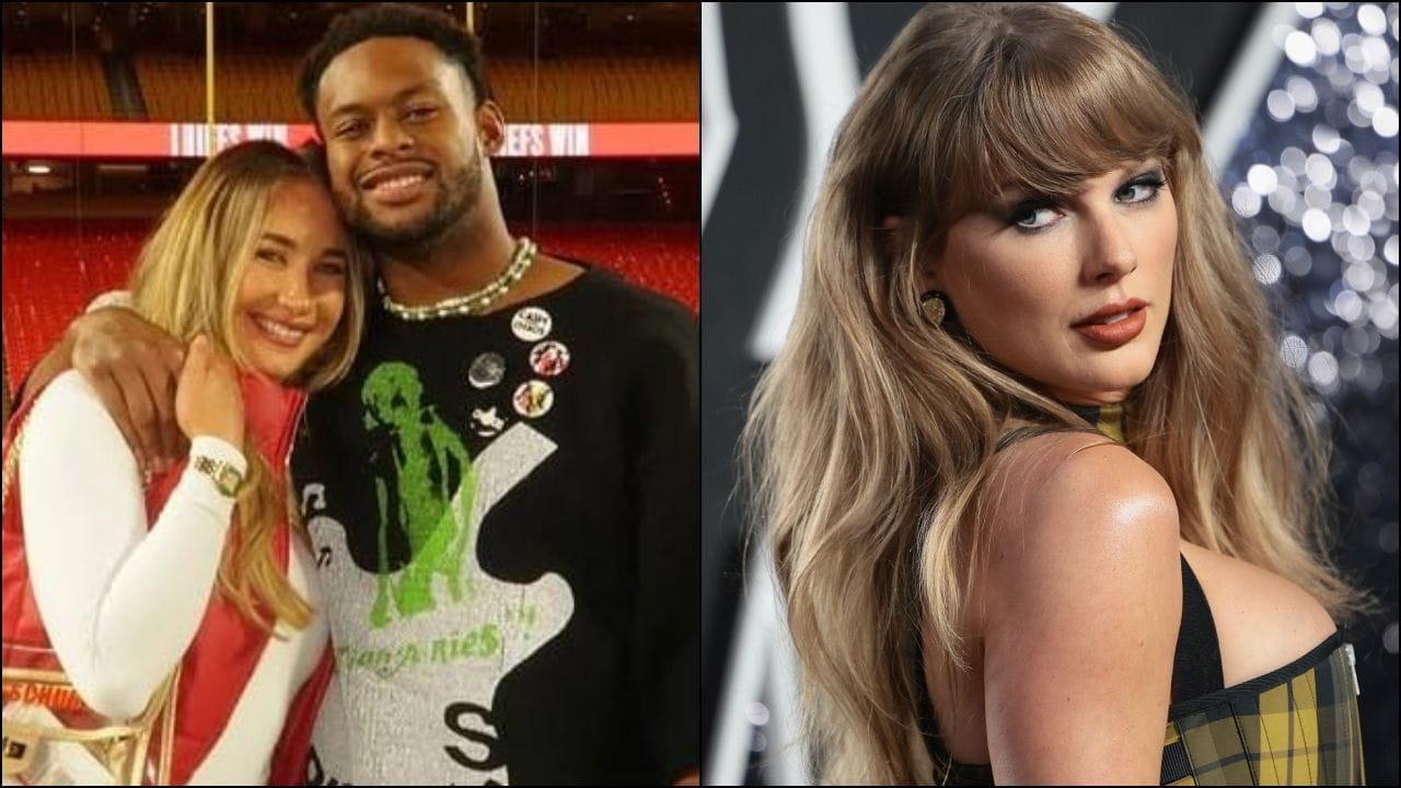 “She's in her trophy wife era”: NFL fans react as newlywed Taylor Swift rocks “pink floral dress” for JuJu-Smith Schuster’s wedding with Laura Kruk