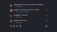 Jonathan Aranda comentou na postagem de sua esposa Milka no IG