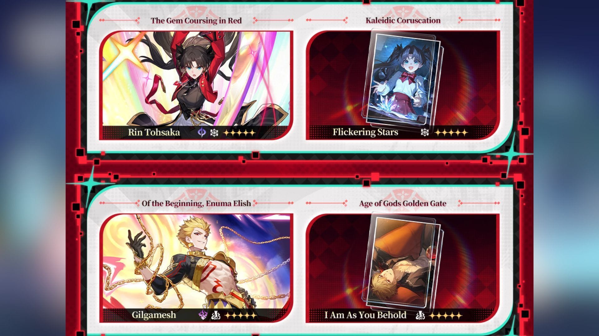 Os segundos banners de colaboração HSR x Fate (Imagem via X/@honkaistarrail)