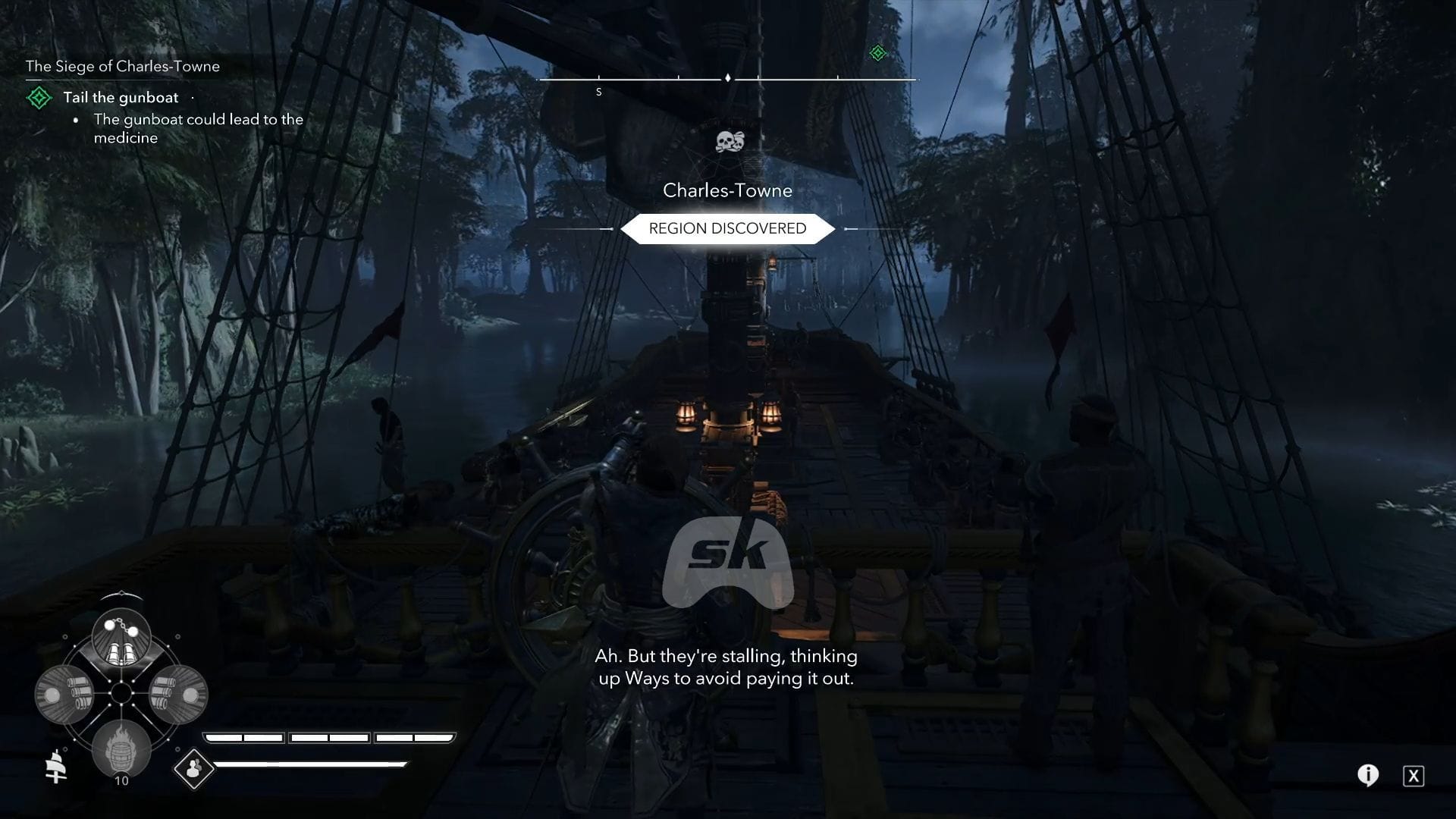Tail the enemy gunboat (Image via Sportskeeda Gaming || Ubisoft)