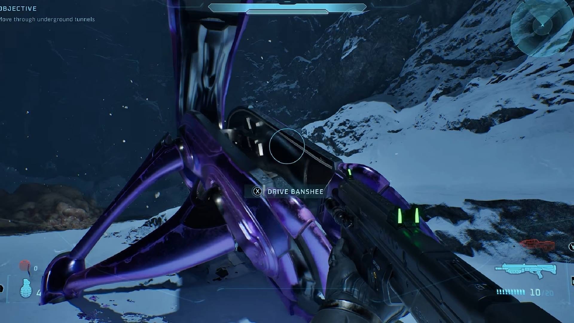 Banshee is a single-seater aerial vehicle that fires plasma projectiles (Image via Xbox Game Studios || YouTube@BlueThunderGaming)