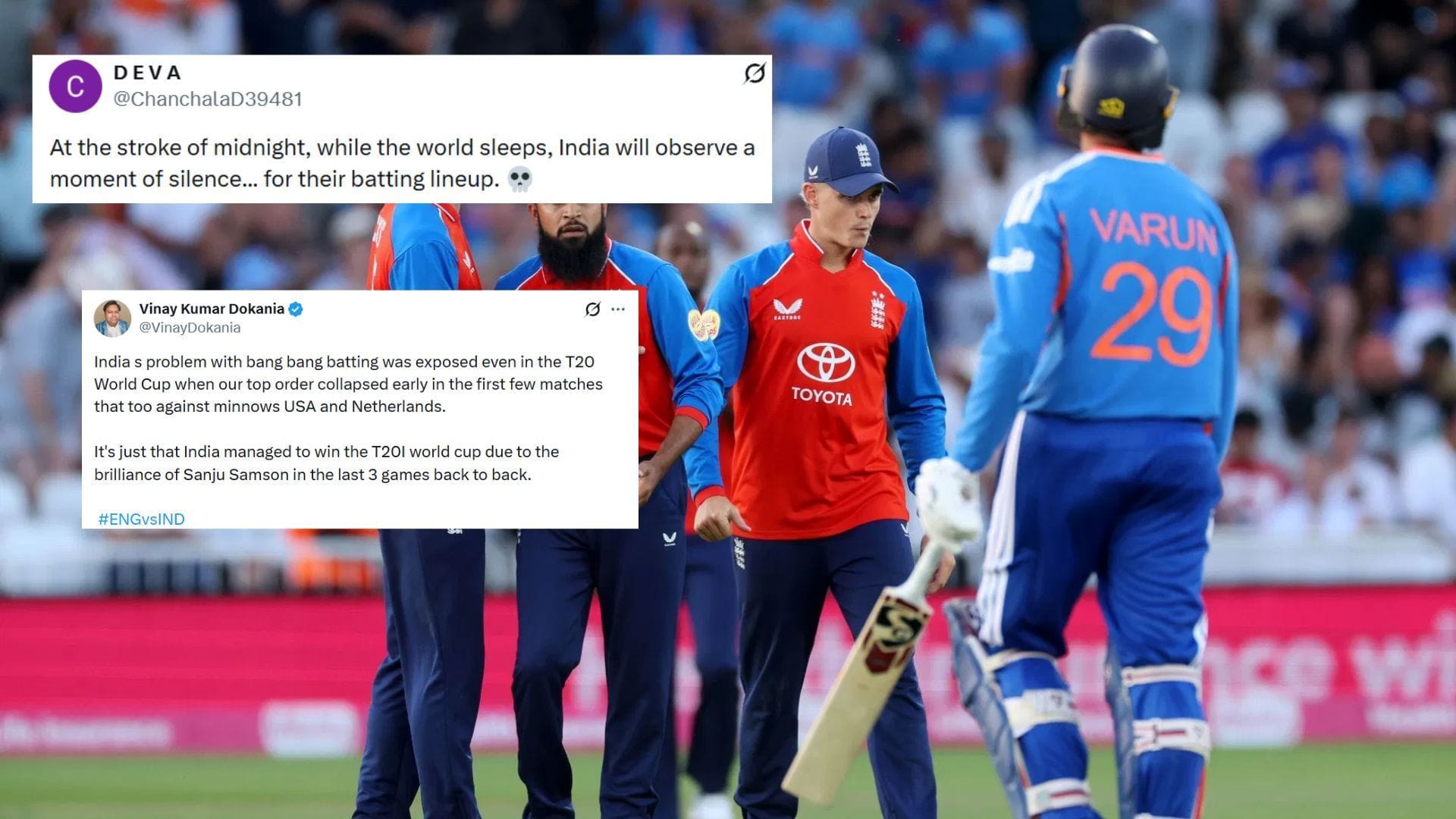 "World Champions can’t keep putting up batting performances like this" - Fans slam Indian batters after huge 125-run loss in ENG vs IND 2026 3rd T20I
