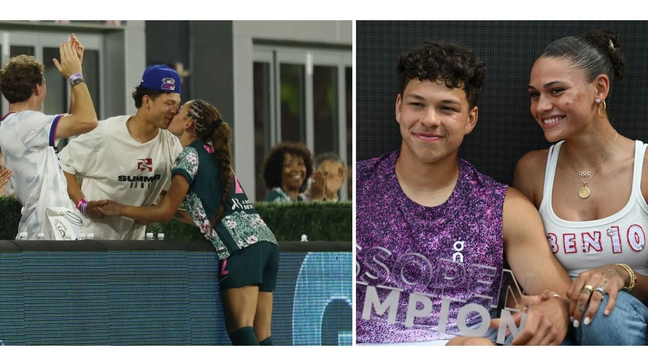 WATCH: Trinity Rodman finds boyfriend Ben Shelton in the crowd, couple share romantic kiss after late winner in Spirit vs Dash