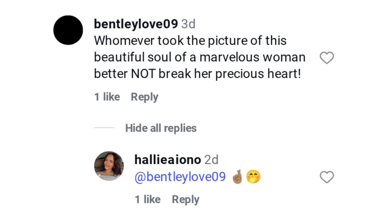 Fonte: (Via Instagram/@hallieaiono)