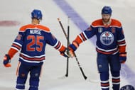 #25 Darnell Nurse and #97 Connor McDavid celebrating goal- Source: Getty