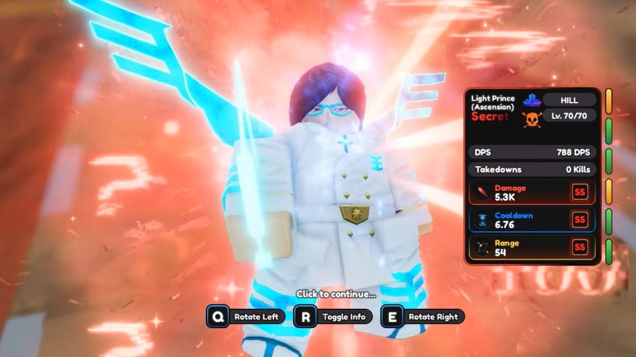 Light Prince (Ascension) in the game (Image via Roblox)