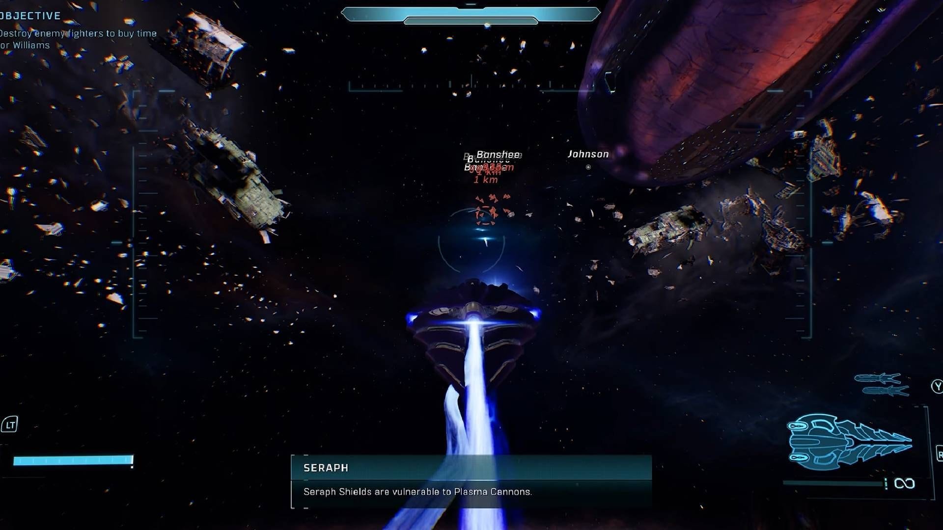 Seraph is a single-seater space-fighting aircraft (Image via Xbox Game Studios || YouTube@BlueThunderGaming)