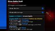 The Elven Battle Staff info (Image via Roblox)