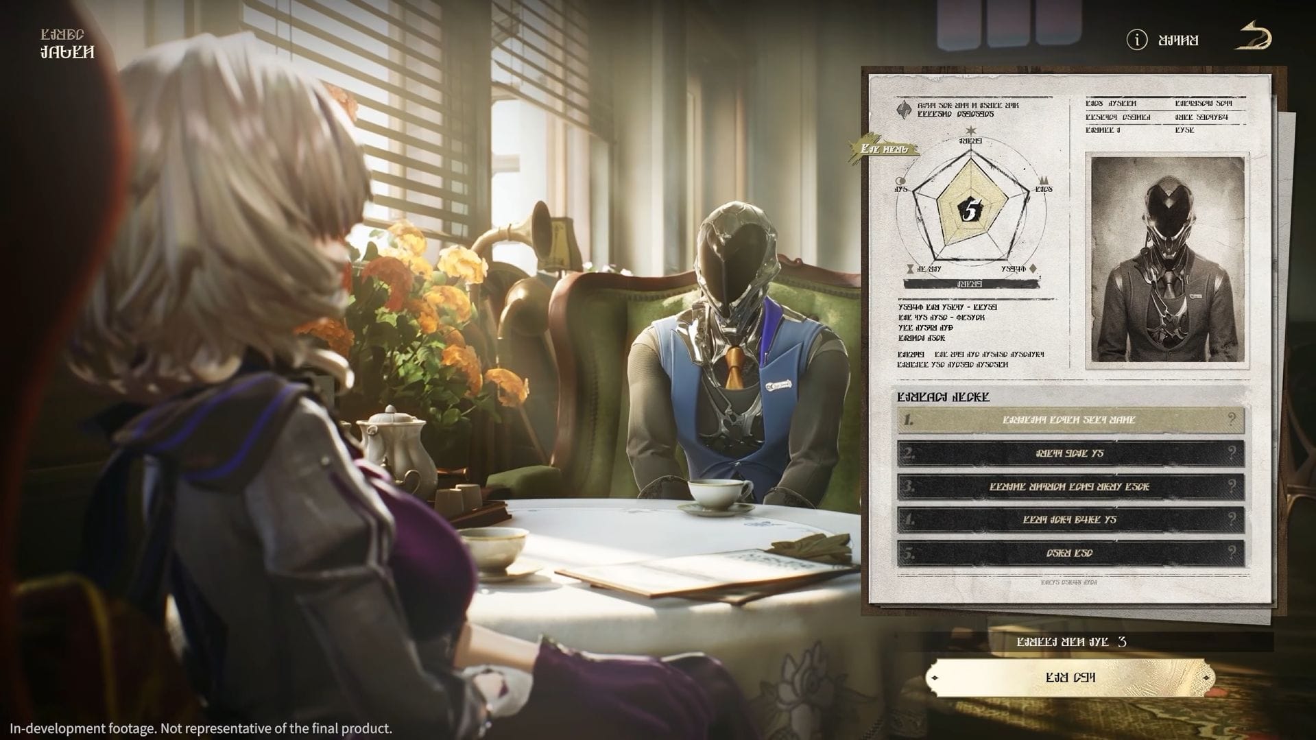 Interrogando um NPC no Silver Palace (Imagem via Silver Studio)
