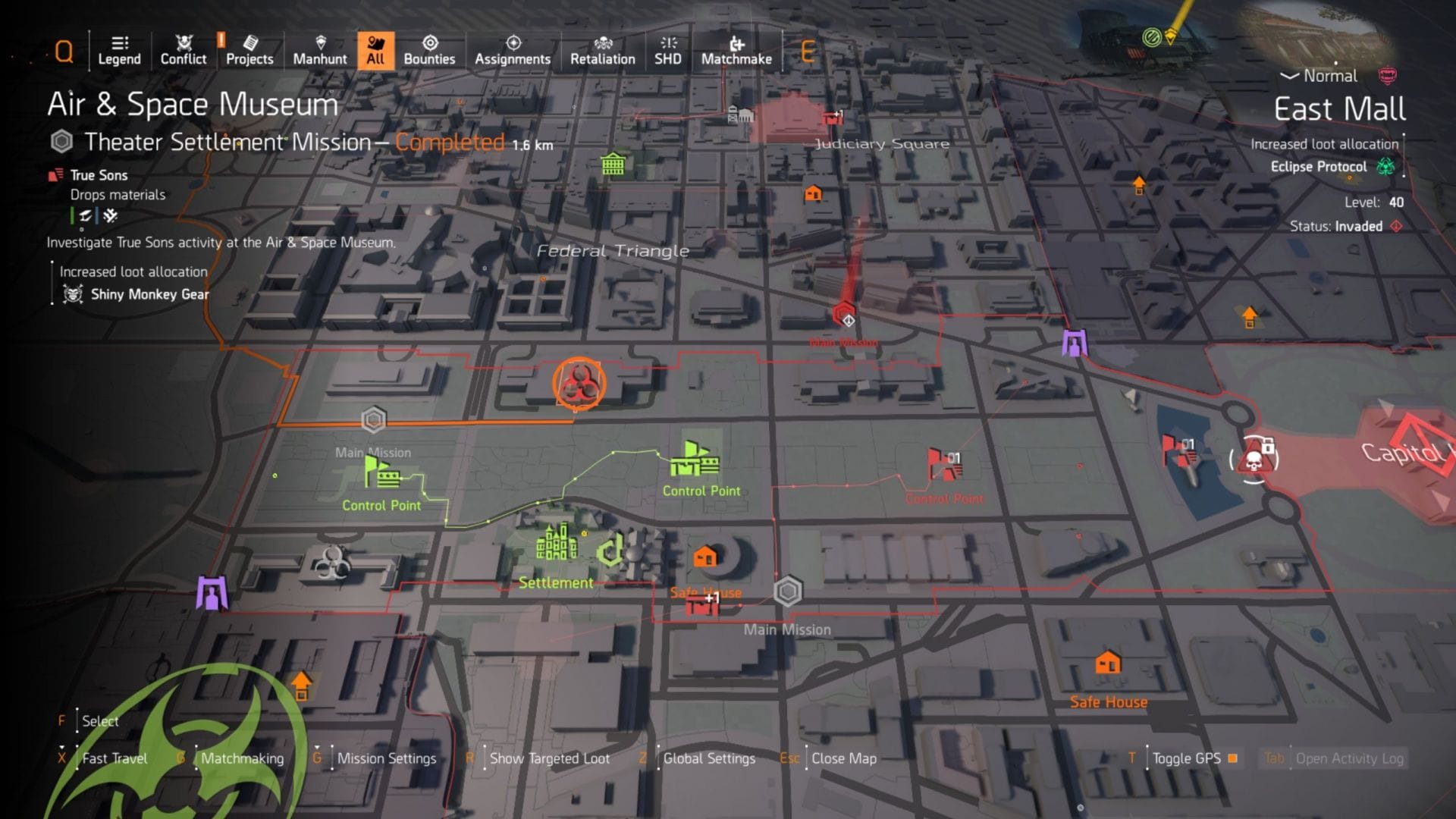 Pontos de controle no East Mall (imagem via SK Gaming || Ubisoft)