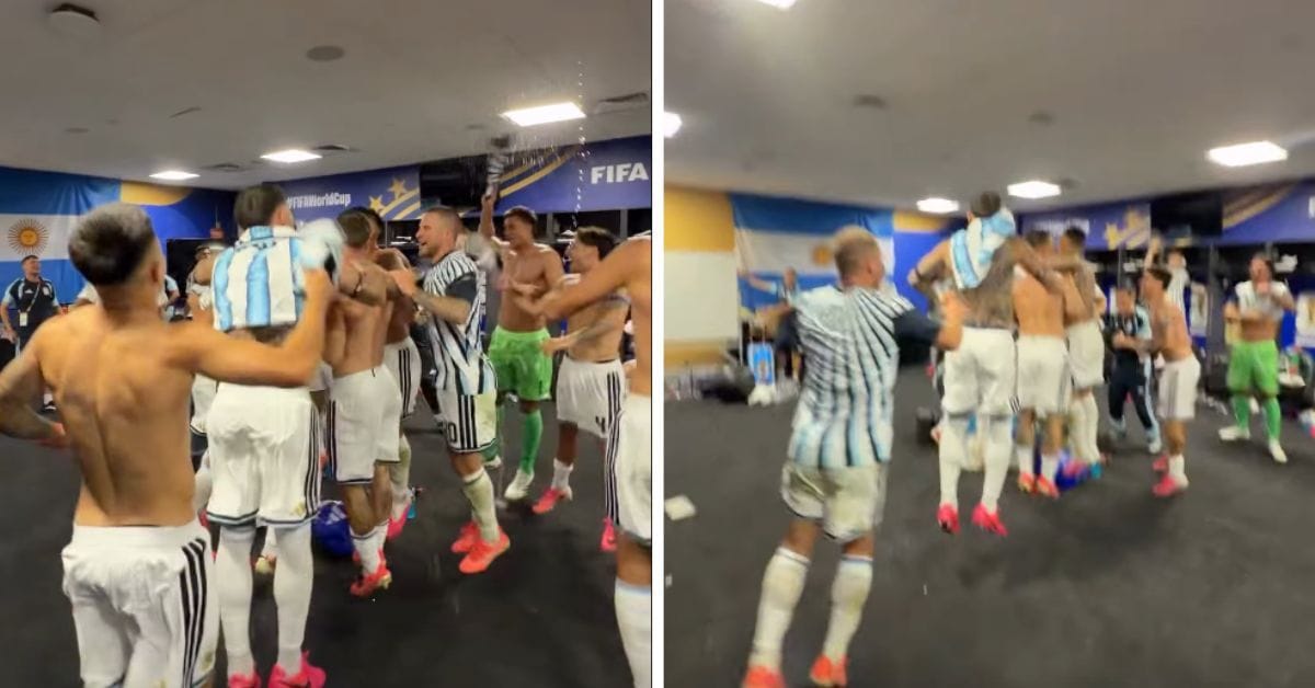 Argentina star shares video of post-match celebrations after Lionel Messi leads side to historic 3-2 win over Egypt at FIFA World Cup