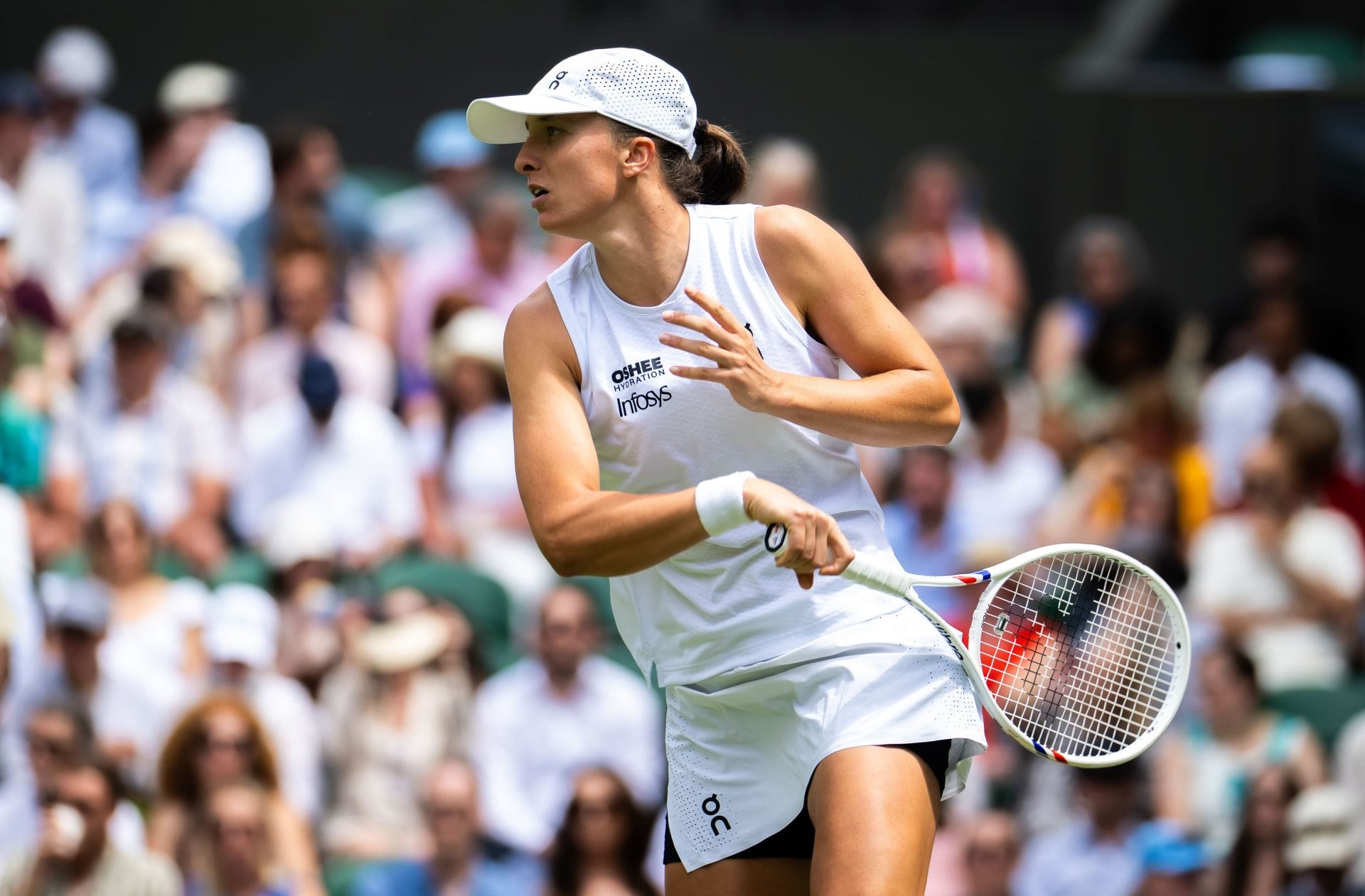   Iga Swiatek da Polônia no The Championships Wimbledon 2026 em Londres, Inglaterra (Foto de Getty Images)