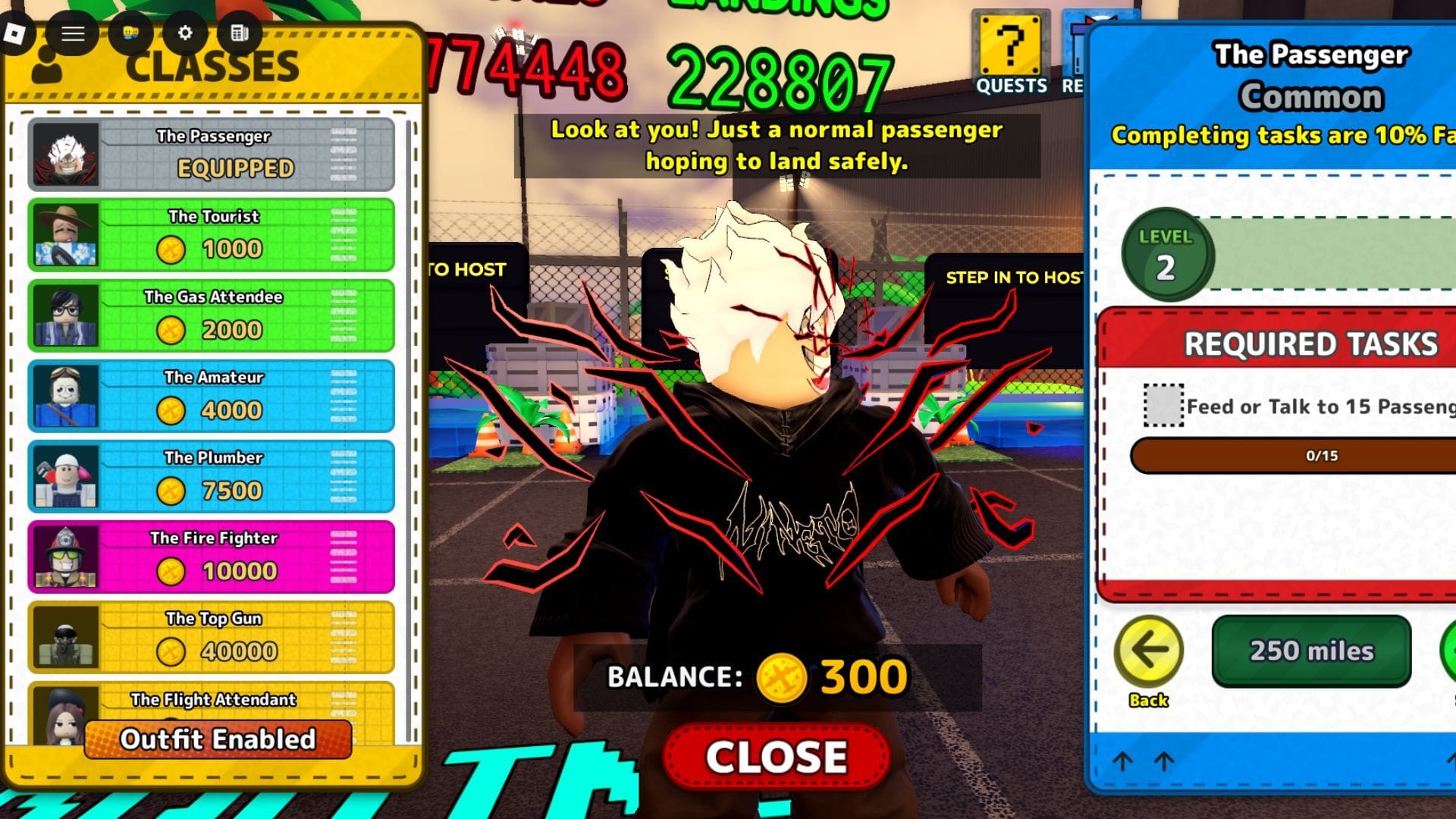The Classes interface (Image via Roblox)