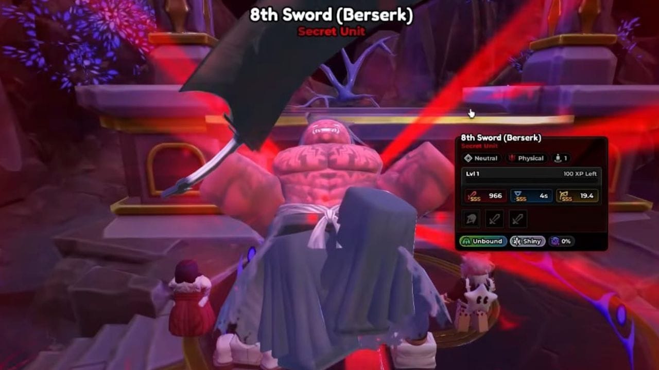 All passives of 8th Sword (Berserk) in Anime Expeditions (Image via Roblox)