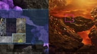 Você pode encontrar Ovos de Magmasaur perto de praticamente qualquer caverna de cristal roxo com lava (Imagem via Studio Wildcard || Sportskeeda)