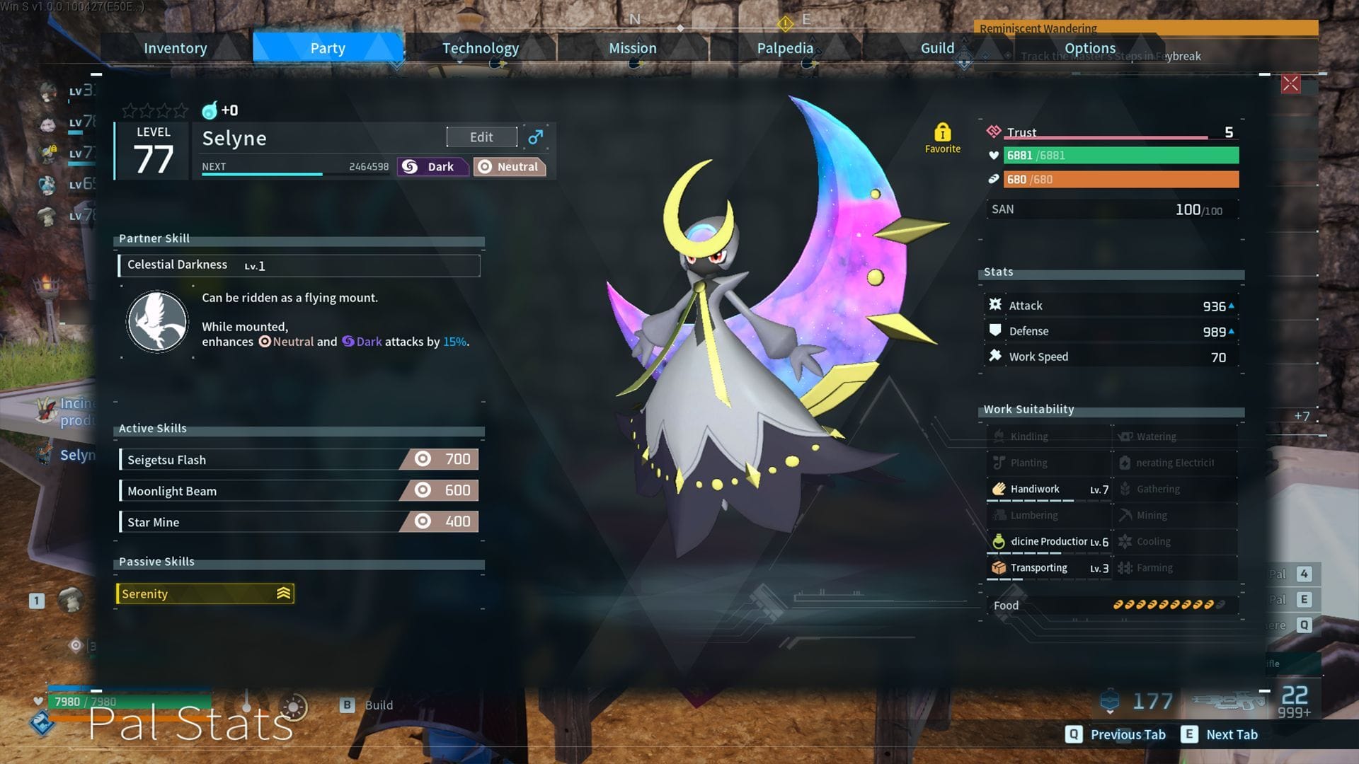 Selyne can be captured in the World Tree area (Image via PocketPair)