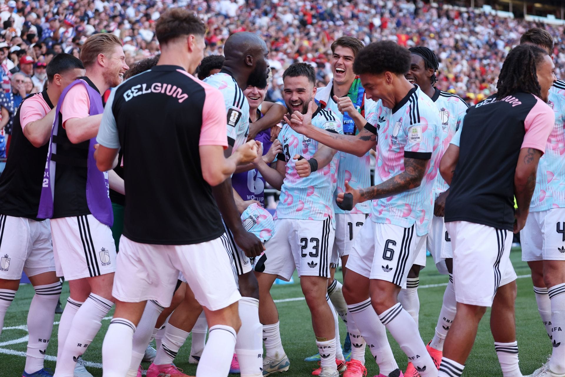 Belgium players mock president Donald Trump with dance after Romelu Lukaku goal as USA get knocked out of FIFA World Cup